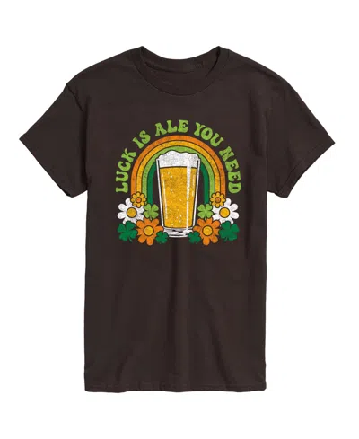 Airwaves Men's Instant Message Luck Is Ale You Need Short-sleeve Graphic T-shirt In Brown