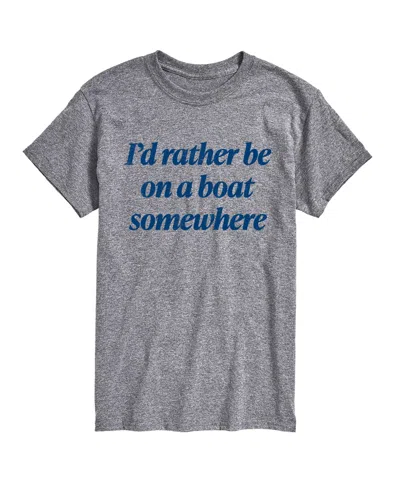 Airwaves Men's Instant Message On Boat Somewhere Graphic T-shirt In Athletic Heather