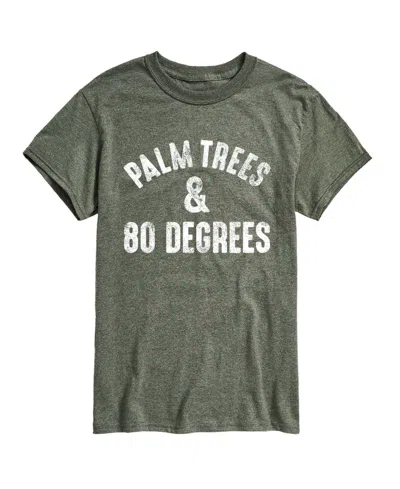 Airwaves Men's Instant Message Palm Trees And 80 Degrees Graphic T-shirt In Heather Military Green