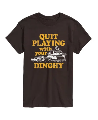 Airwaves Men's Instant Message Quit Playing With Your Dinghy Graphic T-shirt In Dark Brown