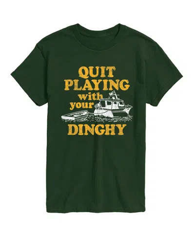 Airwaves Men's Instant Message Quit Playing With Your Dinghy Graphic T-shirt In Forest Green