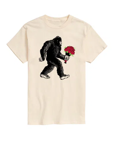 Airwaves Men's Instant Message Sasquatch Flowers Printed Short-sleeve Graphic T-shirt In Neutral