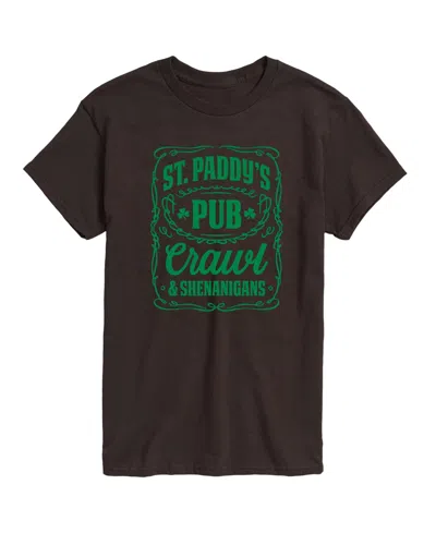 Airwaves Men's Instant Message St. Paddy's Pub Crawl Short-sleeve Graphic T-shirt In Brown