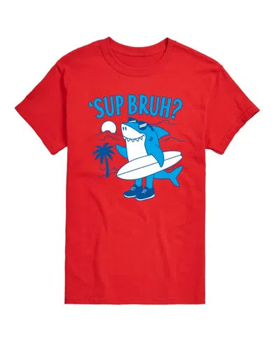 Airwaves Men's Instant Message Sup Bruh Shark Graphic T-shirt In Red
