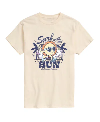 Airwaves Men's Instant Message Surf With The Sun Graphic T-shirt In Cream