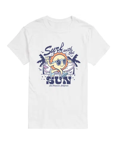 Airwaves Men's Instant Message Surf With The Sun Graphic T-shirt In White