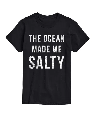 Airwaves Men's Instant Message The Ocean Made Me Salty Graphic T-shirt In Black