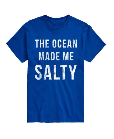 Airwaves Men's Instant Message The Ocean Made Me Salty Graphic T-shirt In Royal Blue