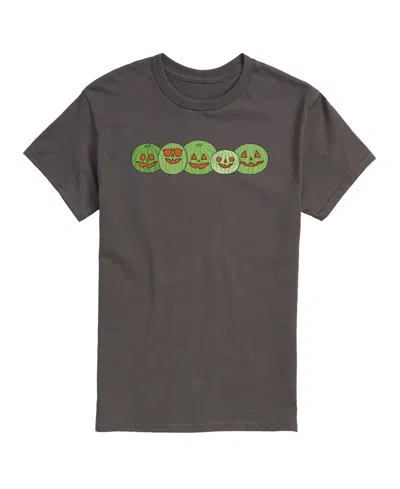 Airwaves Men's Instant Message Watermelon Jackolantern Faces Graphic T-shirt In Charcoal