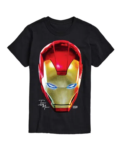 Airwaves Men's Iron Man Oversized Face Short Sleeve T-shirt In Black