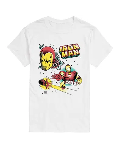 Airwaves Men's Iron Man Traditional Tattoo Graphic T-shirt In White