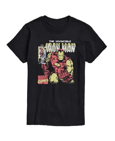 Airwaves Men's Iron Man Vintage Faded Comic Short-sleeve Graphic T-shirt In Black