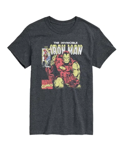 Airwaves Men's Iron Man Vintage Faded Comic Short-sleeve Graphic T-shirt In Gray