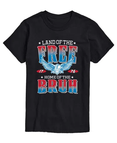 Airwaves Men's Land Of The Free Home Of The Bruh Short-sleeve Graphic T-shirt In Black