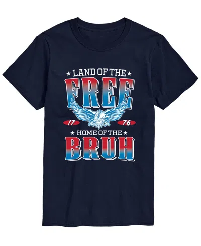 Airwaves Men's Land Of The Free Home Of The Bruh Short-sleeve Graphic T-shirt In Blue