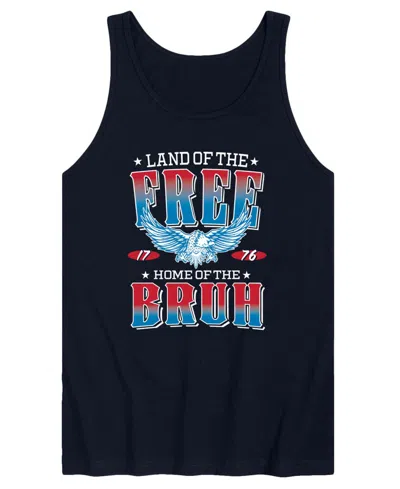 Airwaves Men's Land Of The Free Home Of The Bruh Sleeveless Graphic Tank T-shirts In Blue