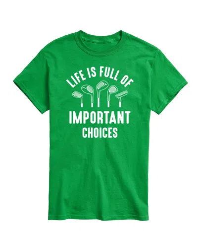 Airwaves Men's Life Is Full Of Important Choices Golf Short Sleeve T-shirt In Green