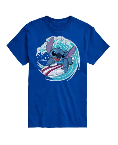 Airwaves Men's Lilo And Stitch Surf Graphic T-shirt In Royal Blue