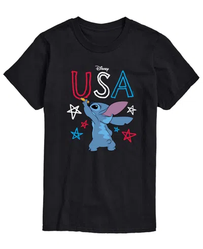 Airwaves Men's Lilo Usa Stitch Drawing Short-sleeve Graphic T-shirt In Black