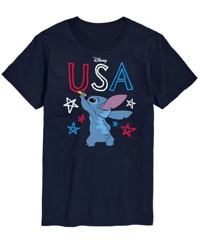 Airwaves Men's Lilo Usa Stitch Drawing Short-sleeve Graphic T-shirt In Blue