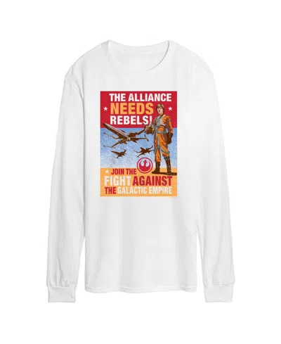 Airwaves Men's Luke Rebels Needed Long-sleeve Graphic T-shirt In White