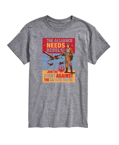 Airwaves Men's Luke Rebels Needed Short-sleeve Graphic T-shirt In Gray