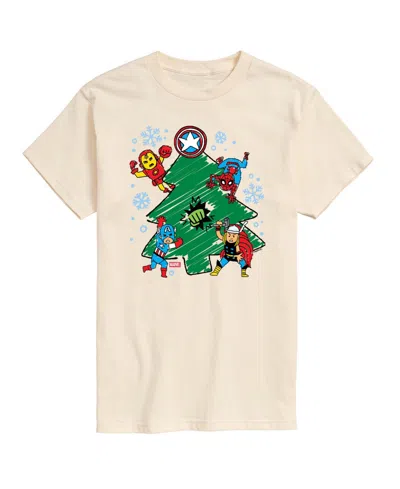 Airwaves Men's Marvel Avenger Christmas Sketch Short-sleeve Graphic T-shirt In White