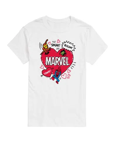 Airwaves Men's Marvel Avengers Valentines Scribble Printed Short-sleeve Graphic T-shirt In White