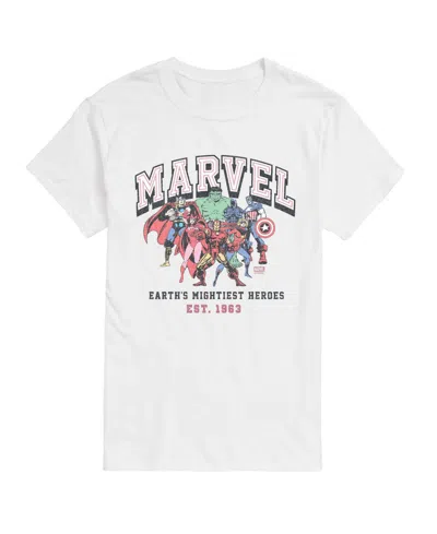 Airwaves Men's Marvel Collegiate Faded Graphic T-shirt In White