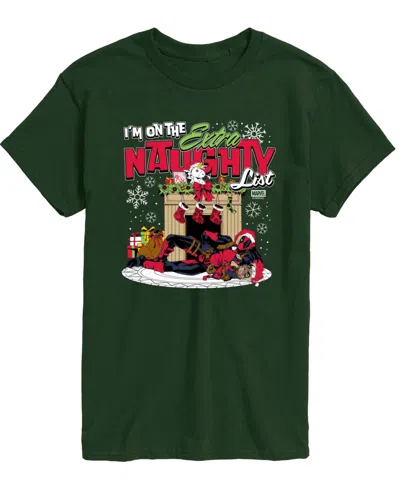 Airwaves Men's Marvel Deadpool Extra Naughty Short-sleeve Graphic T-shirt In Green