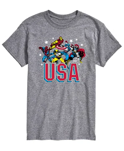 Airwaves Men's Marvel Usa Short-sleeve Graphic T-shirt In Gray
