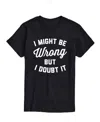 Airwaves Men's Might Be Wrong But Doubt It Short Sleeve T-shirt In Black