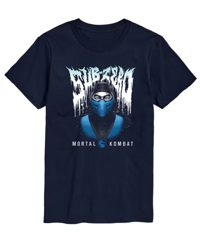 Airwaves Men's Mortal Kombat Sub Zero Metal Graphic T-shirt In Navy