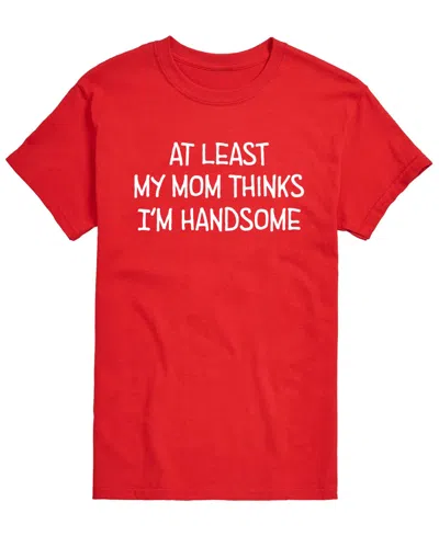 Airwaves Men's My Mom Thinks Im Handsome Short-sleeve Graphic T-shirt In Red