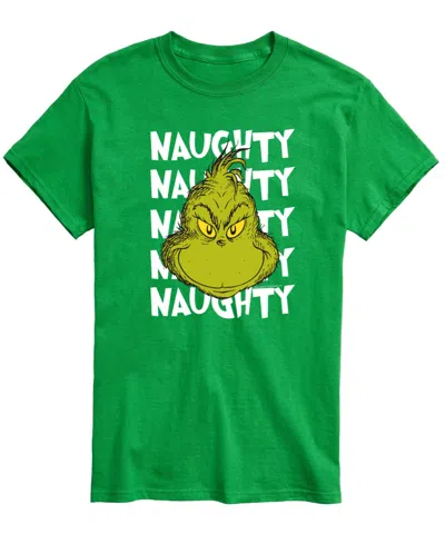 Airwaves Men's Naughty Grinch Graphic Crewneck T-shirt In Green