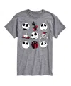Airwaves Men's Nightmare Before Christmas Faces Short Sleeve Tee In Gray