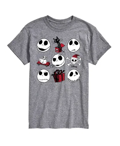 Airwaves Men's Nightmare Before Christmas Faces Short Sleeve Tee In Gray