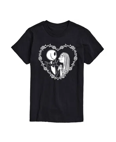 Airwaves Men's Nightmare Before Christmas Heart Short Sleeve T-shirt In Black