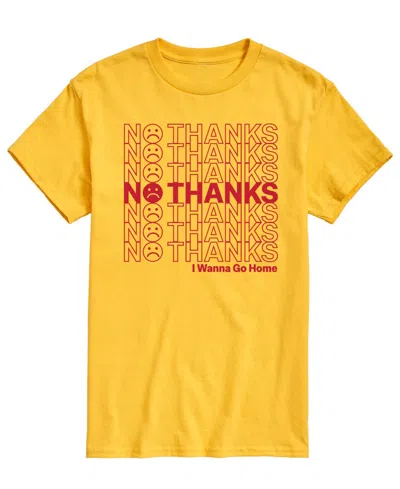 Airwaves Men's No Thanks Short-sleeve Graphic T-shirt In Yellow