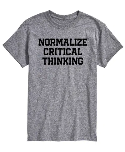 Airwaves Men's Normalize Critical Thinking Short-sleeve Graphic T-shirt In Athletic Heather