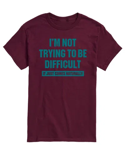 Airwaves Men's Not Trying To Be Difficult Short-sleeve Graphic T-shirt In Maroon