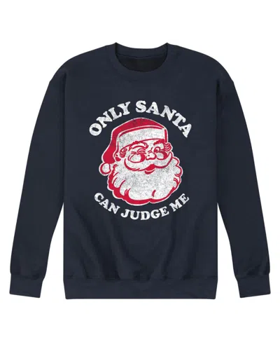 Airwaves Men's Only Santa Can Judge Fleece T-shirt In Blue
