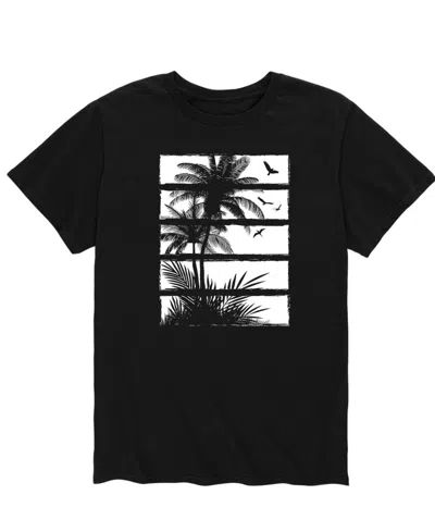 Airwaves Men's Palm Tree Panels Short Sleeve T-shirt In Black