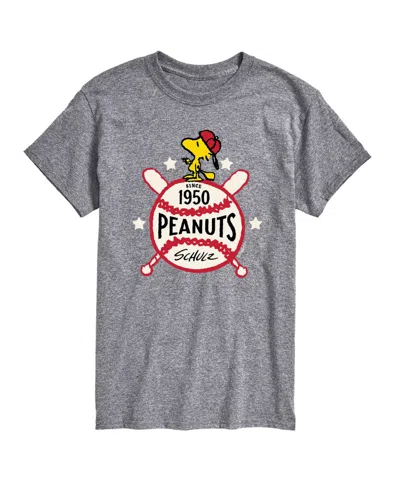 Airwaves Men's Peanuts 1950 Baseball T-shirt In Gray