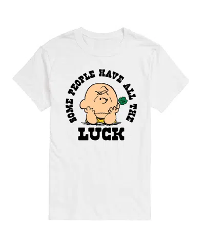 Airwaves Men's Peanuts All The Luck Short-sleeve Graphic T-shirt In White