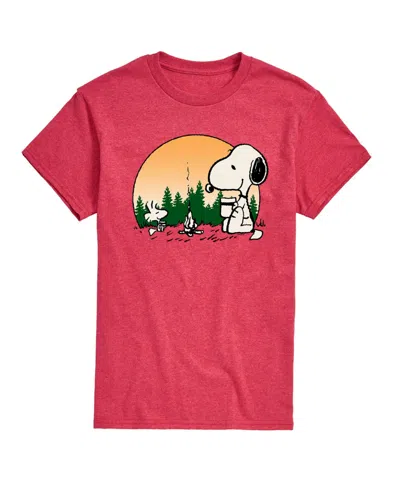 Airwaves Men's Peanuts Campfire Mugs T-shirt In Red