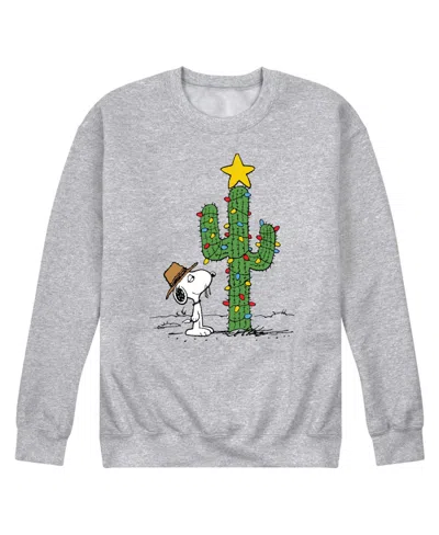 Airwaves Men's Peanuts Crew-neck Fleece T-shirt In Gray
