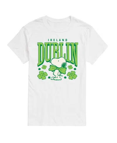 Airwaves Men's Peanuts Dublin Ireland Short Sleeve T-shirt In White