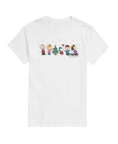 Airwaves Men's Peanuts Holiday Lineup Short Sleeve Tee In White