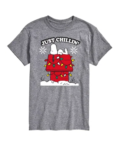 Airwaves Men's Peanuts Holidays Short Sleeve T-shirt In Gray 1